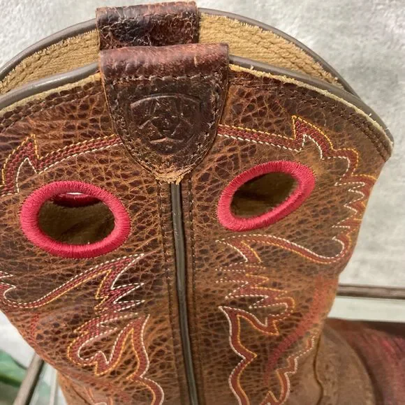 ARIAT BOOTS KIDS size 13.5  STYLE 10014101 SQUARE TOE pull on - Picture 5 of 15